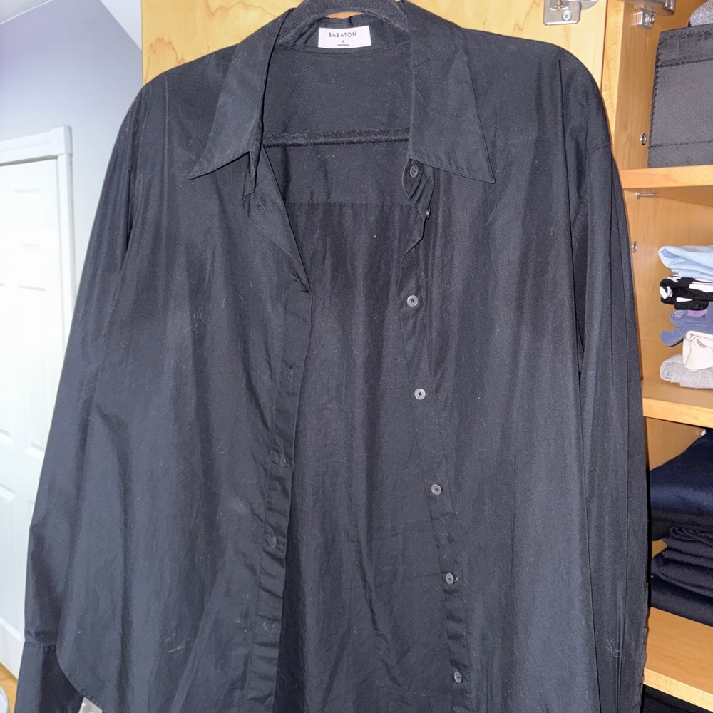 Babaton Black Button Down Shirt